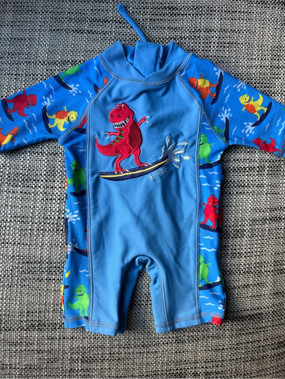 Jojo Maman Bebe Dino Appliqué One Piece Rash Guard 0-6m